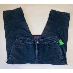 Not Your Daughters Jeans Womens Size 8 Blue Denim Straight Jeans With Embellishe